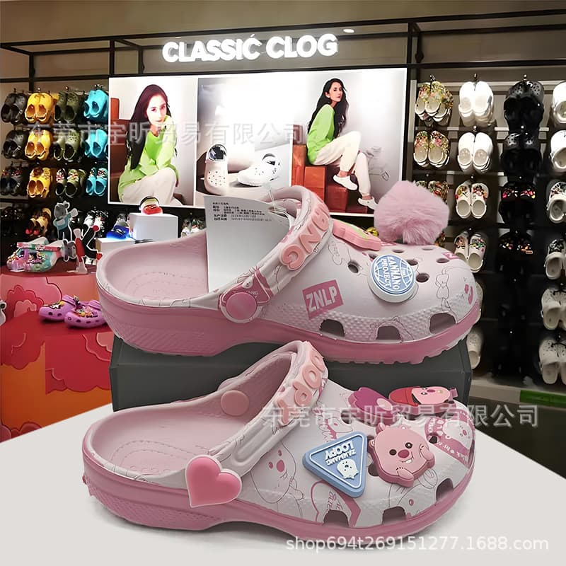 Cross x Ruby Children's Clog Shoes, Summer Girls' Medium/Large Sizes Closed-Toe Sandals, Beach Shoes Celebrity Parent-Child Sandals