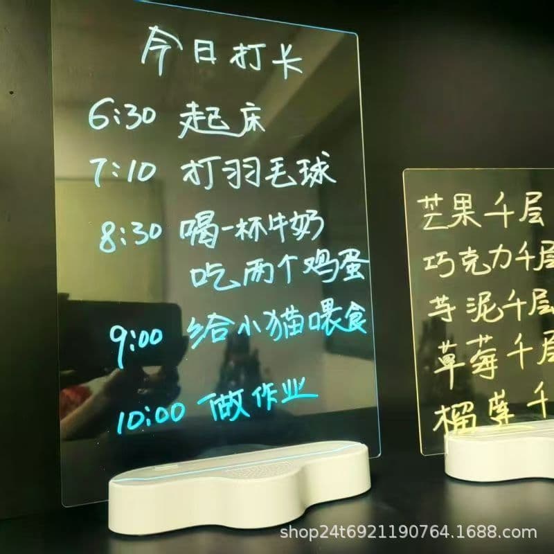 Charging Version Bluetooth Speaker Base Acrylic Message Board Glowing Transparent Erasable Memo Board Night Market Stall Gadget