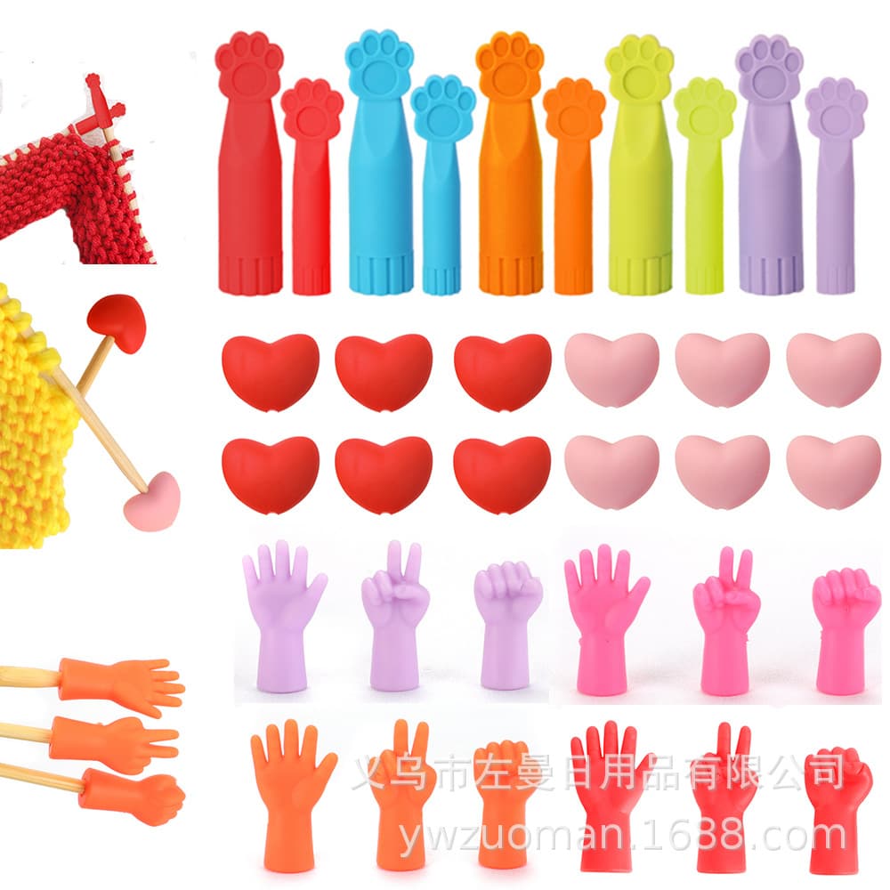 Manufacturer's spot silicone needle cover, stick needle, anti-dropping needle cap, crochet cap, knitting sweater needle cover, blocking needle thread