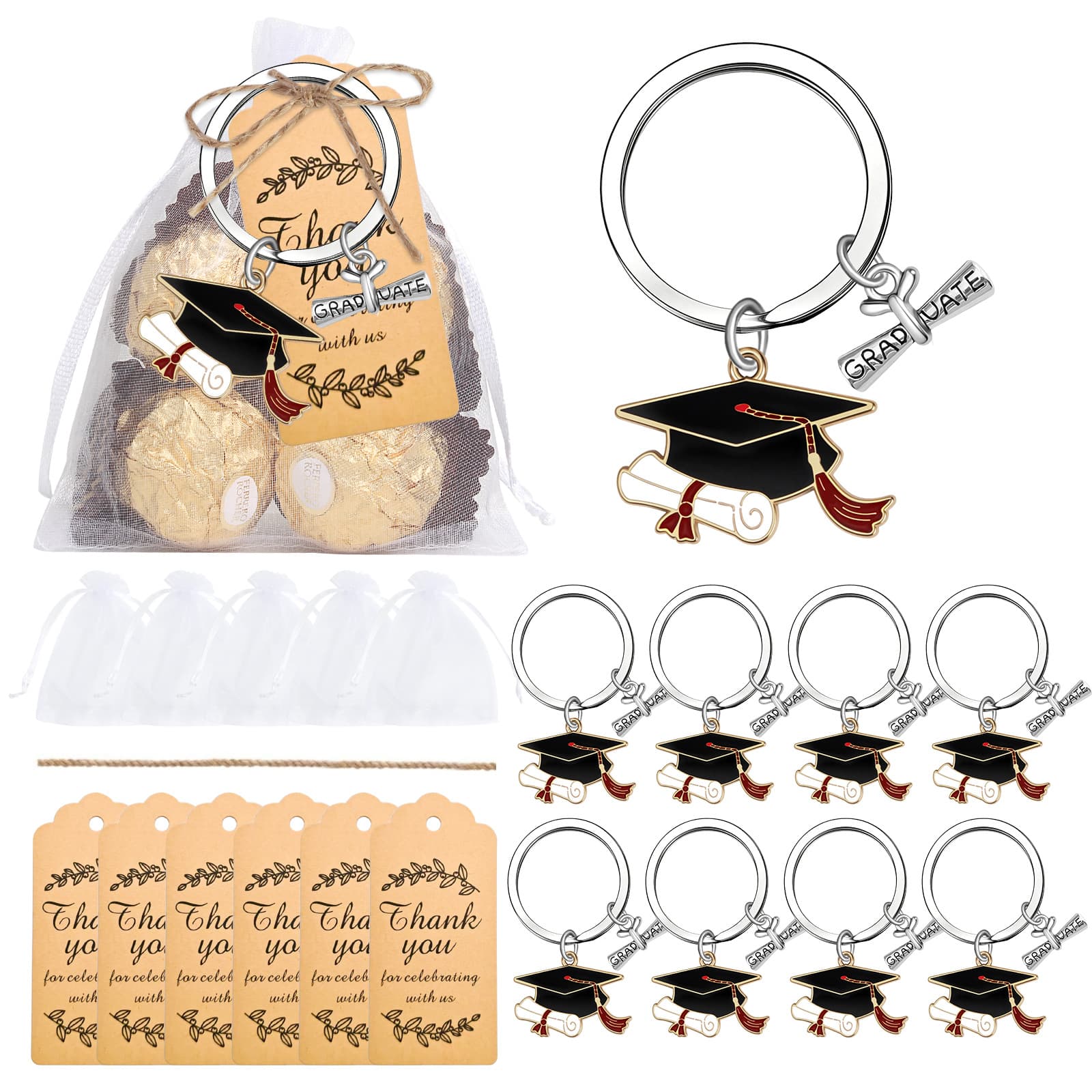 Amazon Graduation Season Bachelor Cap Keychain Communion Baptism Party Gift Alloy Drop Oil Bag Fashion Pendant