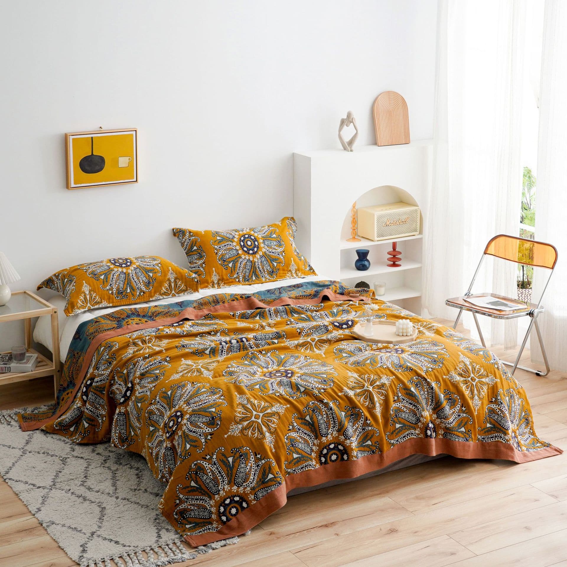 Modern Minimalist Five-Layer Towel Blanket Office Air Conditioned Summer Quilt Single Double Bed Size Cotton Towel Blanket