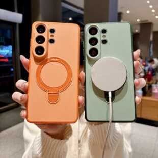 Skin-Feel Anti-Slip Phone Case for Samsung S26 Ultra, S25 Ultra Frosted Stand Case, S24U Protective Cover A57