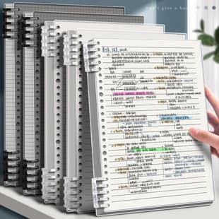 Non-Pressure Transparent Loose-Leaf Notebook, High School Student Special B5 Detachable A5 Notebook, Grid and Dot Grid, High Appearance