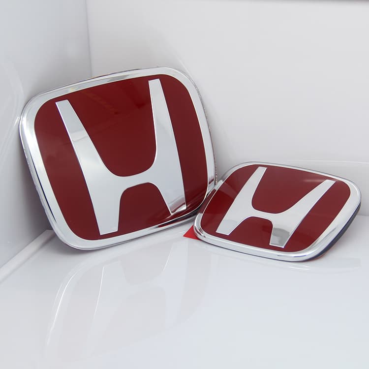 Red Emblem for Honda Civic Tenth Generation H Red Badge, Eighth and Ninth Generation Civic Front and Rear Red Badge Modification Grille Car Emblem