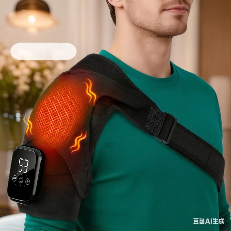 Cross-border Trade Graphene Electric Heating Shoulder Pad with Red Light Therapy, Shoulder and Neck Massage with Neck Support