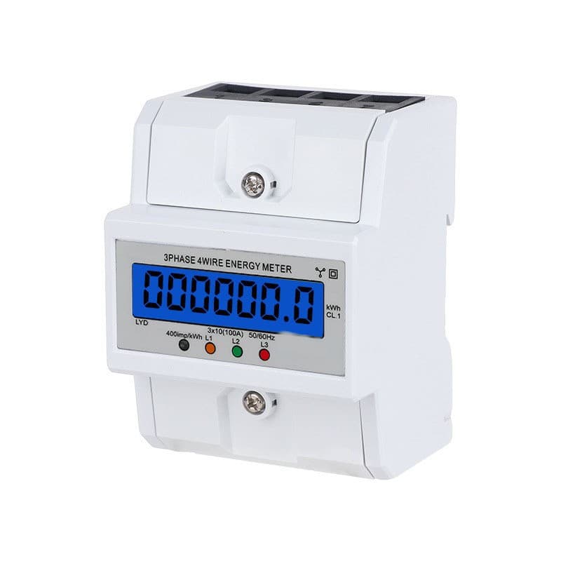Foreign trade three-phase four-wire rail-mounted high-precision electronic energy meter, 380V industrial energy meter, rail-mounted meter