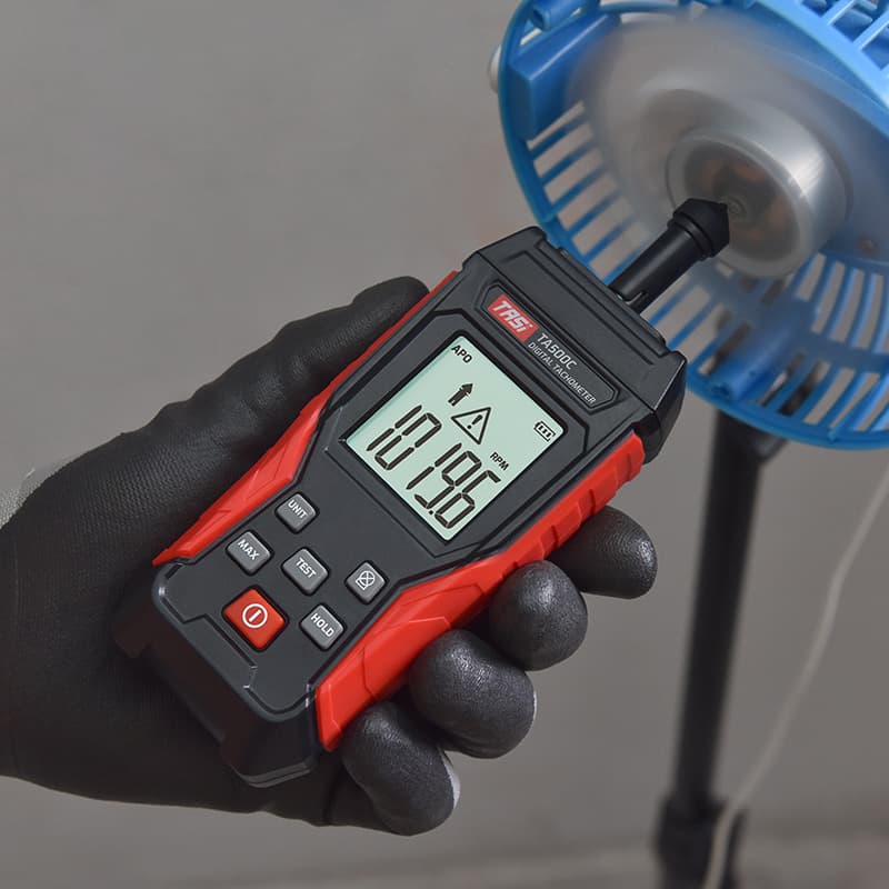 Tesasi Laser Tachometer TA500C Digital Contact Tachometer Speed Tachometer Line Speed Tachometer