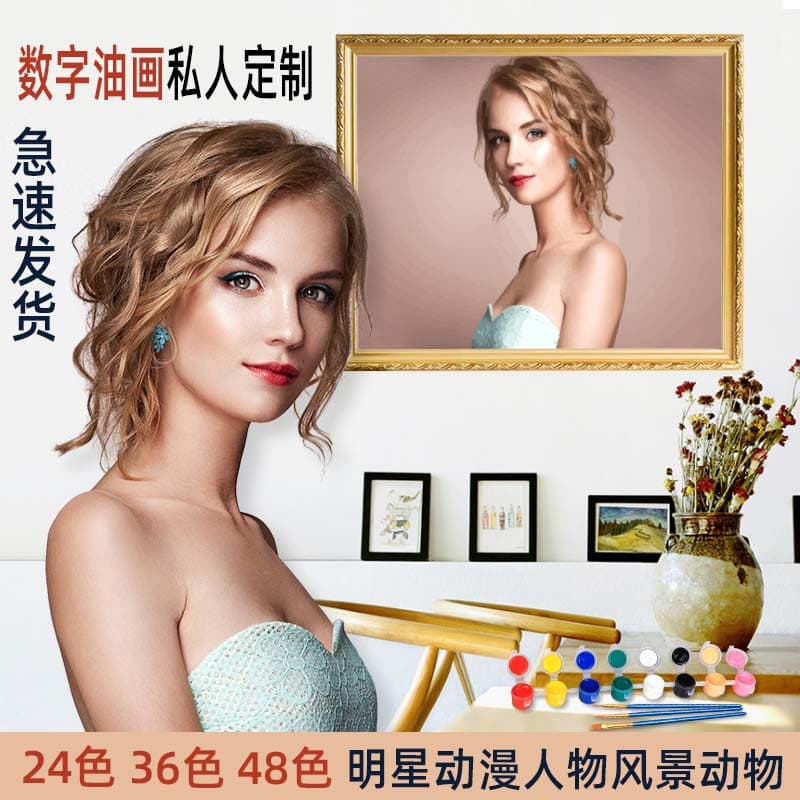 DIY digital oil painting, hand-painted, coloring, filling in oil paints, acrylic paints, gift paints, photos, hand-painted decorative paintings.