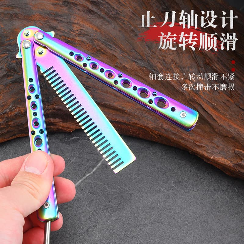 Factory Wholesale CSGO Unsharpened Butterfly Knife Practice Knife Butterfly Comb Folding Balisong Folding Knife