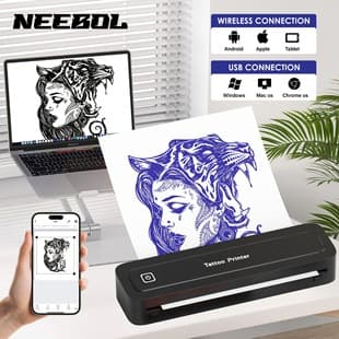 Neebol A4 Bluetooth Tattoo Transfer Printer, Thermal Printer, Hand-Drawn Realistic Tattoo Transfer Paper Cross-Border