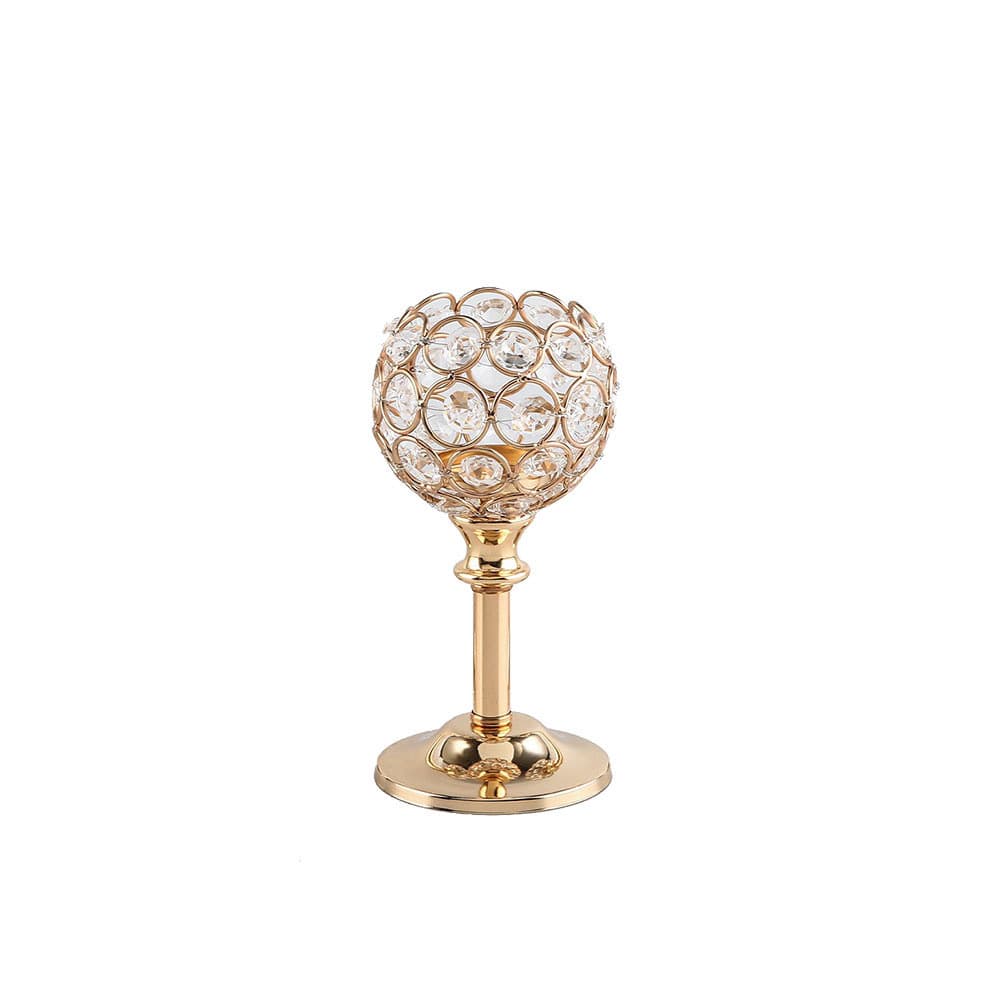 Crystal Metal Candle Holder, Bowl Candle Holder, Tall Elegant Wish Candle, Christmas Cross-border Gift Candle Holder