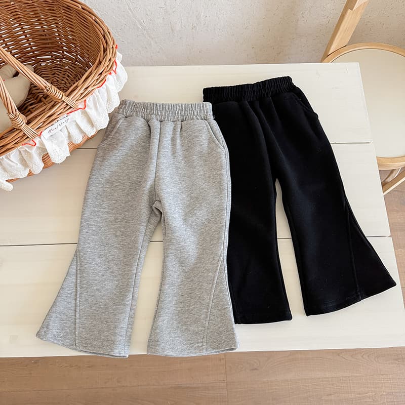 Kids' Flared Pants Spring/Fall Style, Unisex Baby Casual Long Pants, Solid Color Stretchy Cotton Versatile Thickened Princess Kids' Pants