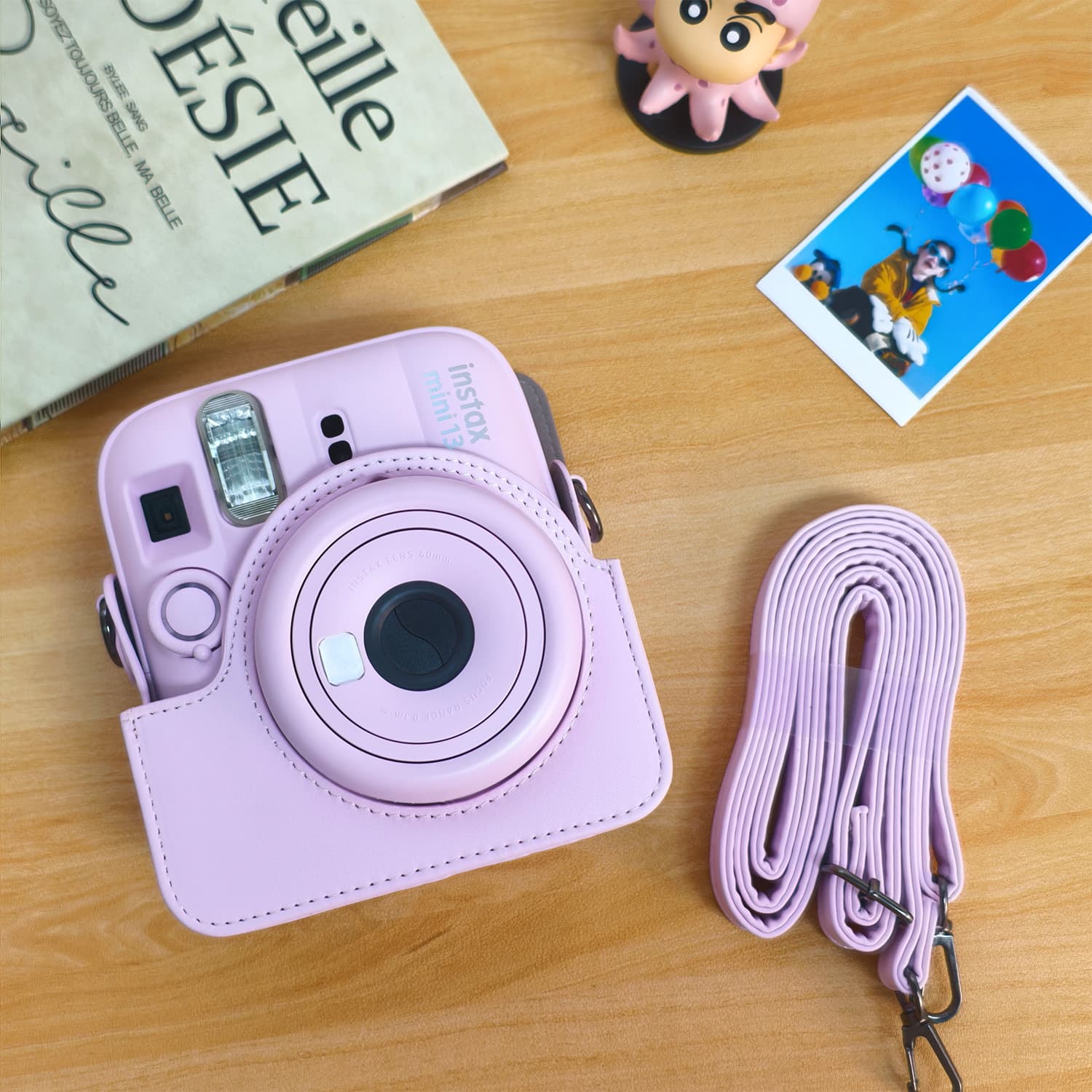 New Fujifilm Instax Mini 13 Solid Color Camera Bag with Back Pocket, Photo Style, Macaron Magnetic Camera Storage Pouch