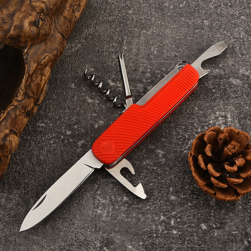 Outdoor Multi-Function Knife Stainless Steel 5-Blade Multi-Purpose Folding Swiss Army Knife