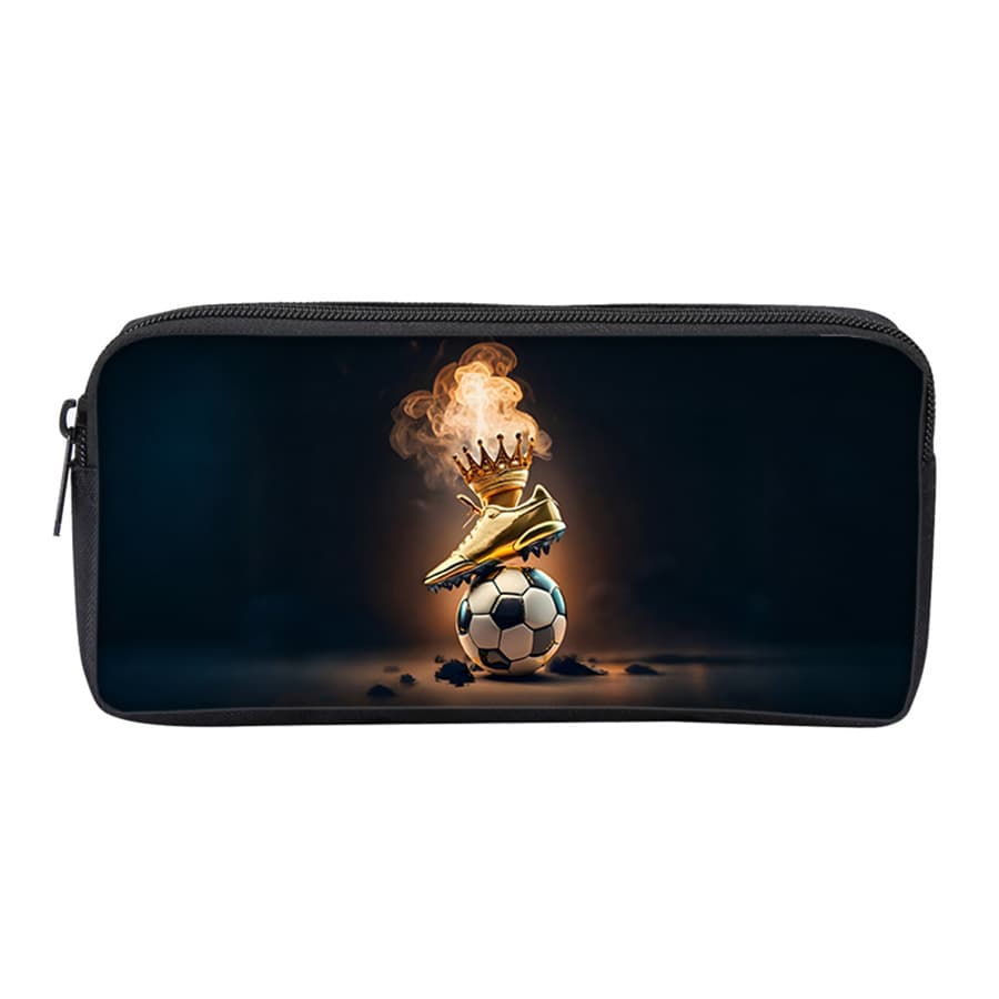 Football manufacturer wholesale DIY printed stationery box storage box for primary and secondary school students pencil bag stationery bag