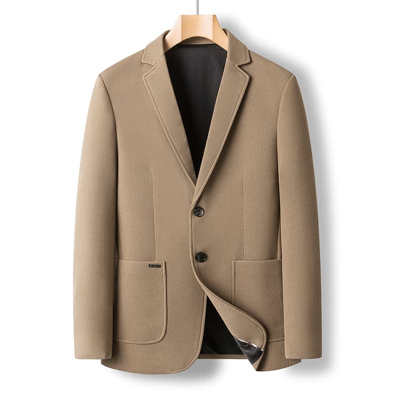 2025 Spring/Autumn Waffle Casual Men's Suit Jacket, Versatile Anti-wrinkle Blazer