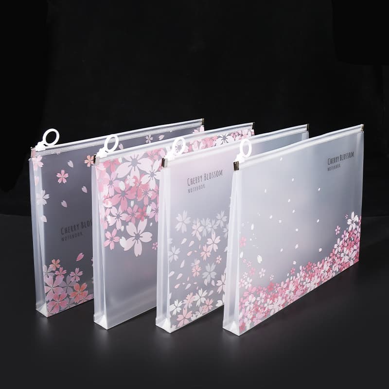 Transparent A4 Document Bag, Plastic PP Student Test Paper Storage Bag, Cute Cartoon Pattern Zipper Bag Wholesale