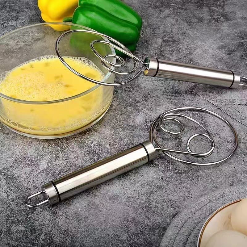 Stainless steel flour cake mixer manual dough beater and dough tool non-stick fast egg beater