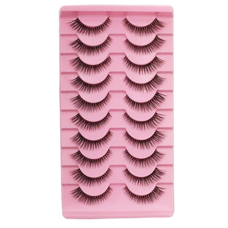 Cross-Border Best Seller One-Piece False Eyelashes, Mixed-Blend Thick Curled Voluminous 3D Cat Eye, European and American Style Wholesale Strip Lashes