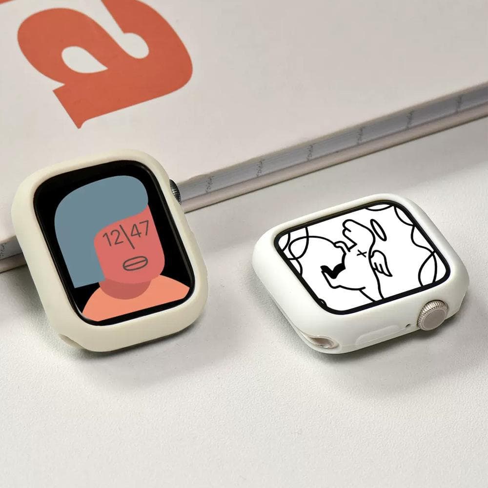 Soft Silicone Frame Case for Apple Watch Series 8, S10, S7, SE, 65th Generation, and S9