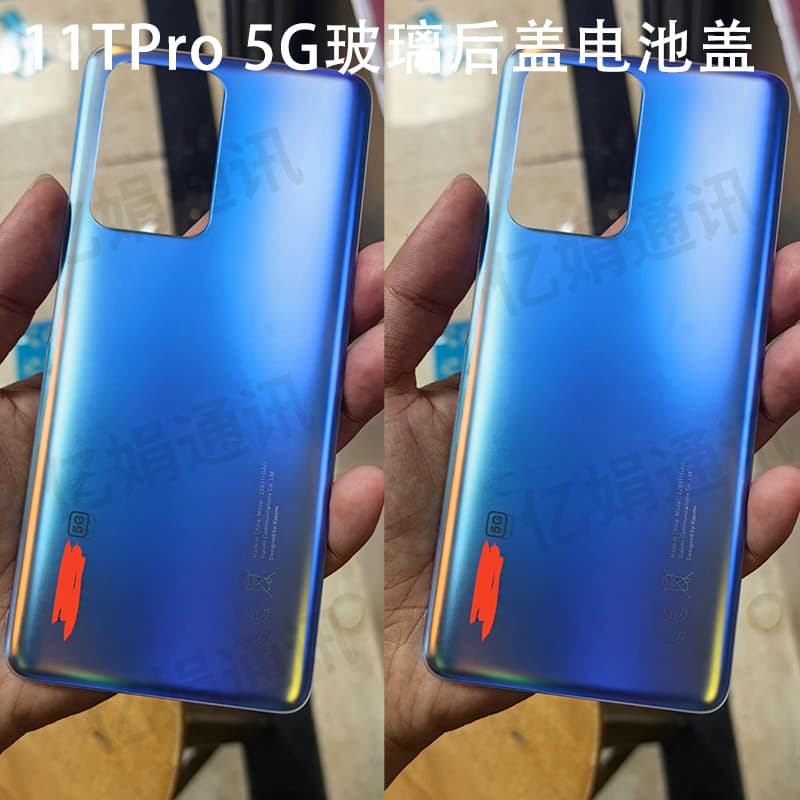 Back Cover for Xiaomi 11T, Xiaomi 11T Pro 5G Glass Back Cover Battery Cover Shell