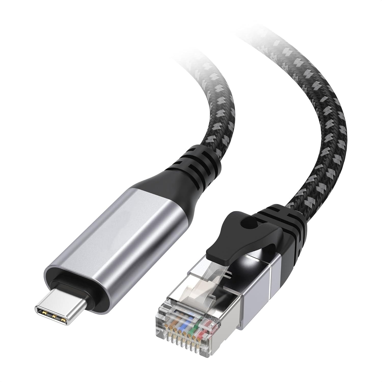 typec to network cable RJ45 interface laptop mobile phone connected to router Gigabit network cable