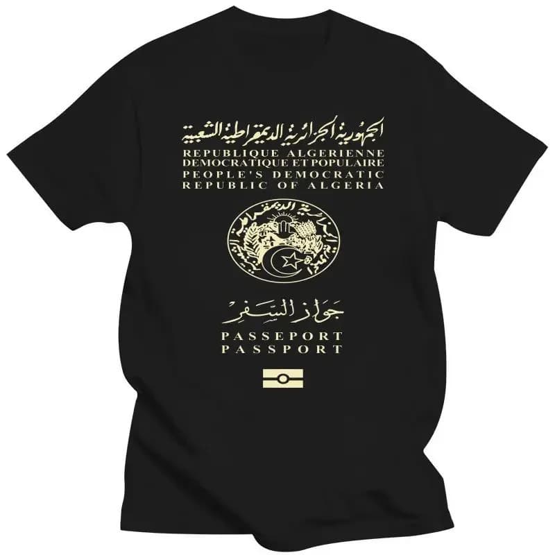 【Cross-border EU Size】T-Shirt Men's Clothing Algerian Passport T-Shirts