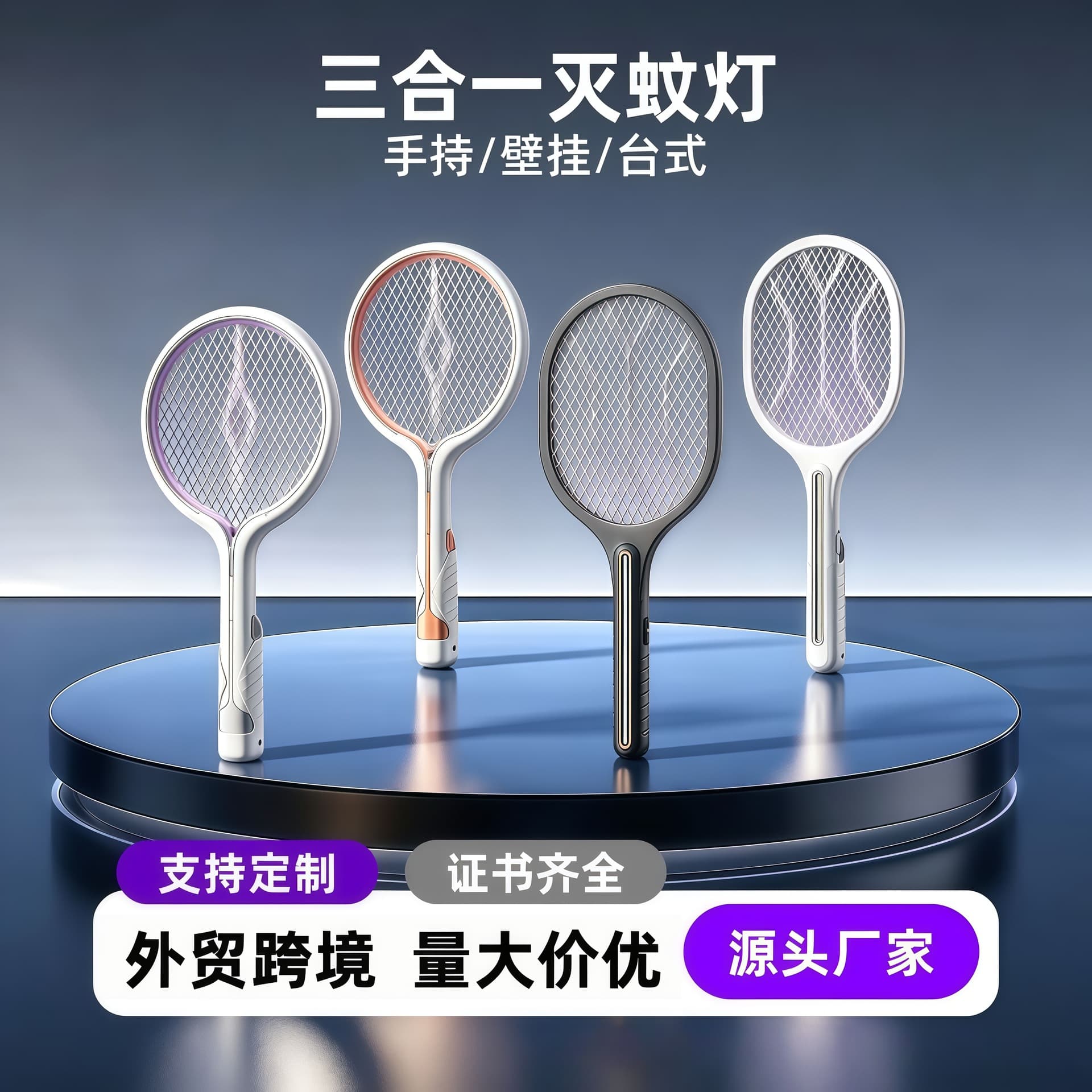 Best-selling Electric Mosquito Swatter, Indoor Rechargeable with UV Light Attraction, Desktop and Handheld, Suitable for Home, Mothers, and Babies