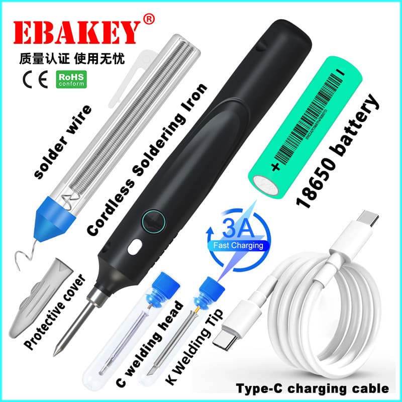 Wireless USB Cordless Electric Iron, Outdoor Portable Battery Iron, Three-Level Temperature Control Handy Tool for Home Travel