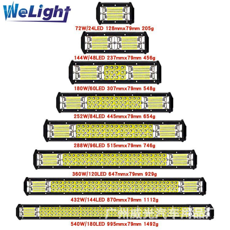 Factory Direct Triple-Row Off-Road LED Light Bar for Truck SUV Grille Mount, Super Bright Driving Fog Lights