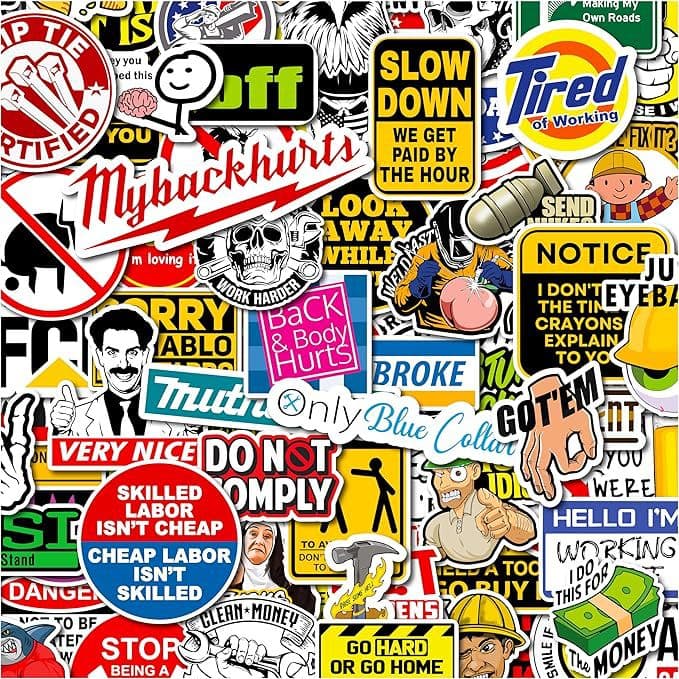 170 Cross-Border Warning Stickers Safety Helmet Graffiti Decals Danger Prohibition Vinyl Laptop Stickers