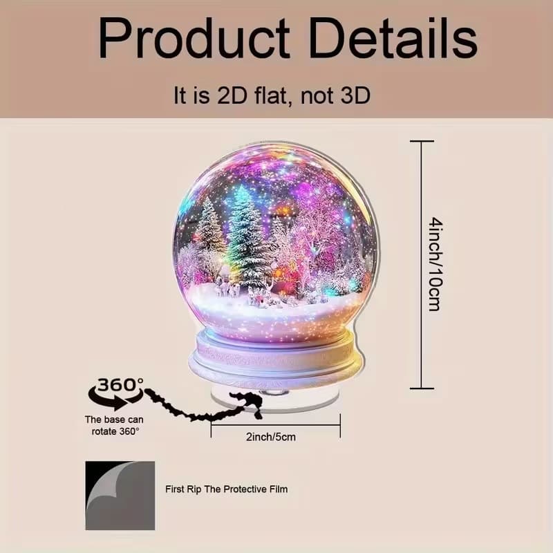 Cross-border flat printing 2D flat 360 rotating desktop magical winter scene
