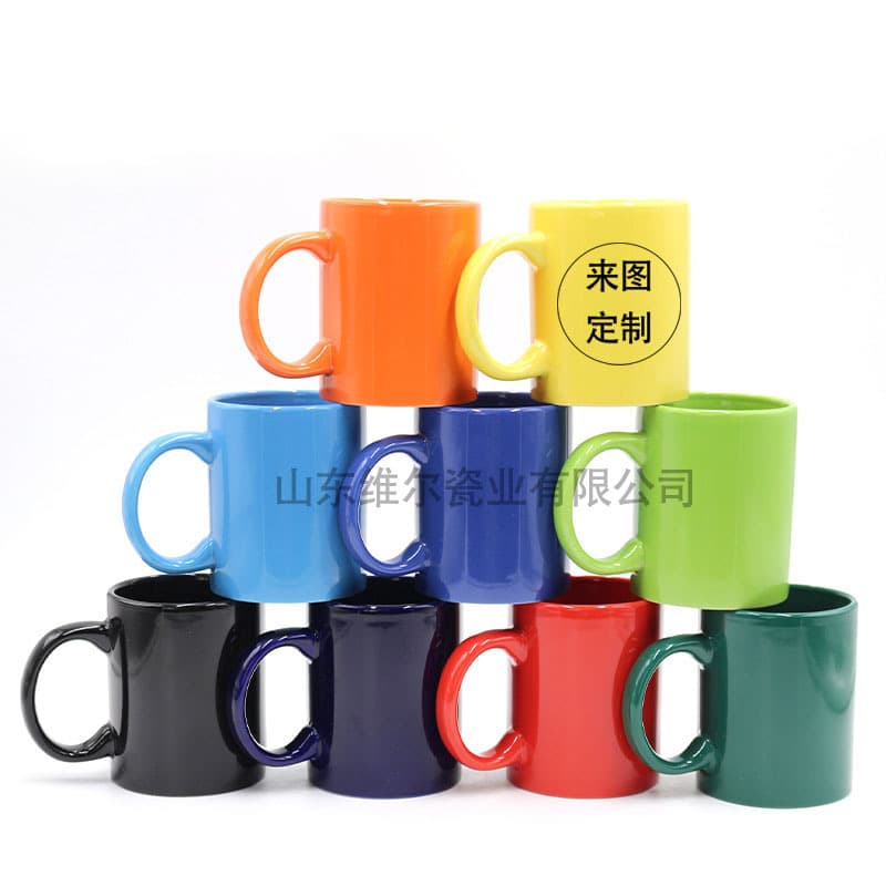 Light luxury wholesale full-color glazed mugs, custom hotel advertising high-appearance mugs, full-color ceramic mugs
