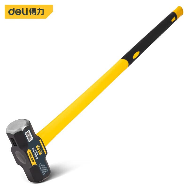 Deli Fiber Handle Octagonal Sledge Hammer Heavy Duty Large Head Square Head Hammer Renovation Hammer