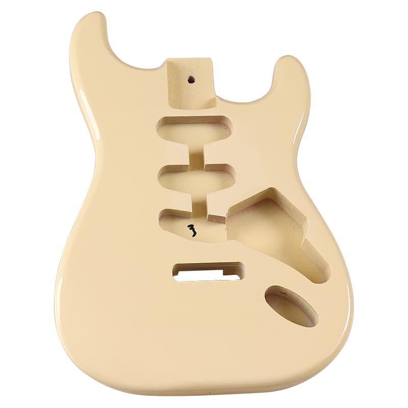 Electric Guitar SSS Pickguard Poplar Glossy Cream Yellow Body Professional Guitar Instrument Modification DIY Parts