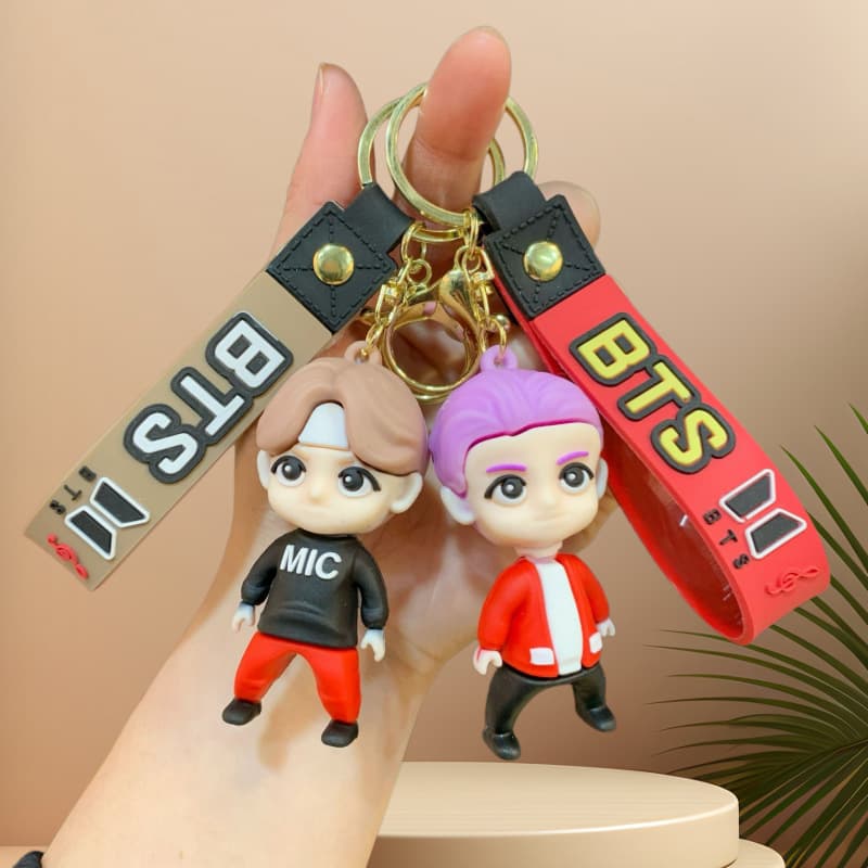 New Cross-Border BTS Large Boy Group Keychain Silicone 3D Figure Bag Charm Wholesale