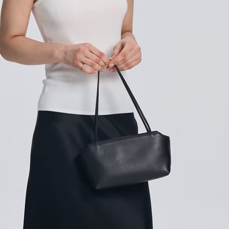 Korean Style Genuine Leather Handbag for Women, Sheepskin Tote Bag, Premium Minimalist Commuter Shoulder Bag