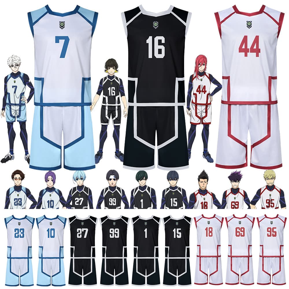 Blue Lock Season 2 Cosplay Costume BLUELOCK Yoichi Isagi Meguru Bachira Hyoma Chigiri Soccer Jersey Cosplay Outfit