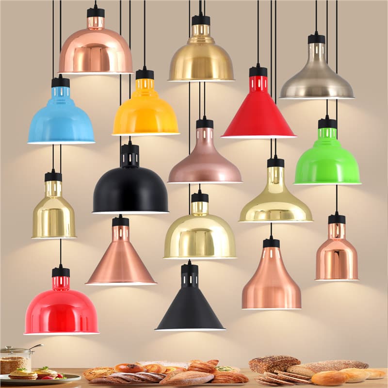 Dining room food insulation chandelier supermarket fast food restaurant self-service catering hot pot restaurant barbecue heating lamp dining table food lamp