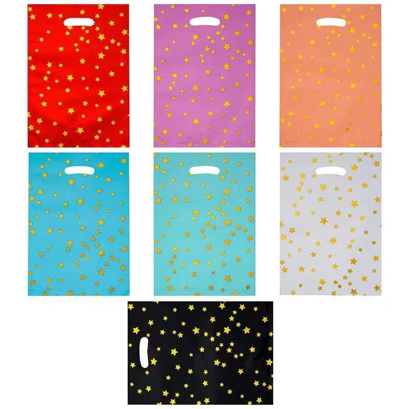 Solid Color Party Foil Bag Pure Color Small Five-pointed Star Return Gift Bag Candy Birthday Party Gift