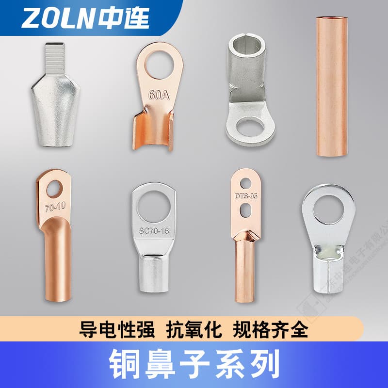National Standard Copper Lug T2 Tinned Copper Tube Inspection Port Lug Open Wiring Terminal SC/DT/OT