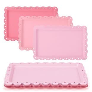 Lace Edge Rectangular Tray Fruit Plate Kitchen Serving Tray Living Room Tea Plate European Snack Dessert Plate