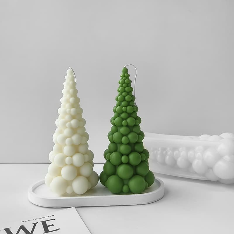 Jiahuimei Large Bubble Christmas Tree Candle Mold DIY Christmas Decoration Silicone Mold