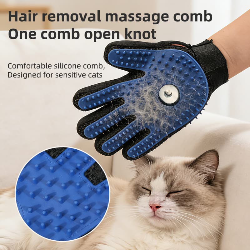 Pet Spray De-Shedding Glove, Silicone Cat Bathing Massage Glove, Pet Cleaning Spray, Hair Removal Glove