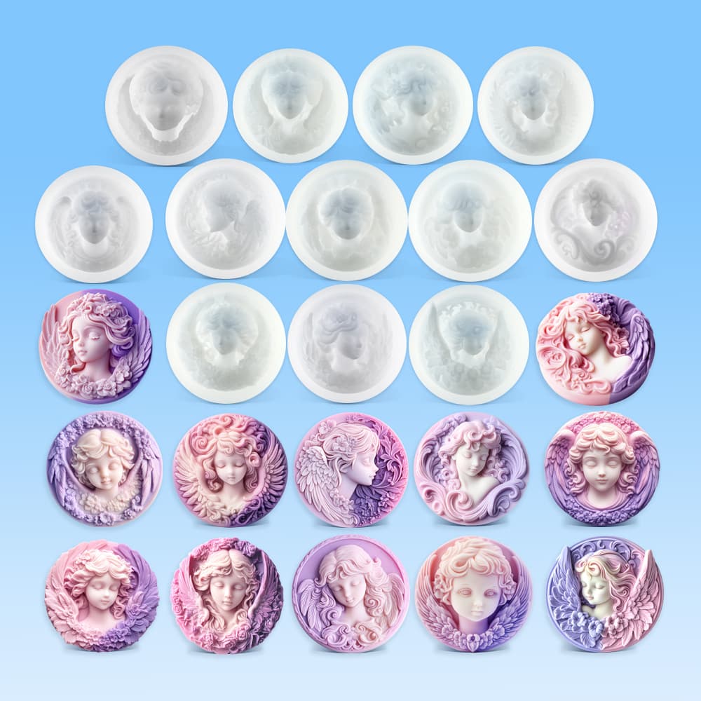 Angel Avatar Fondant Silicone Mold Embossed Plaster Glue Handmade Soap Silicone Abrasive Aromatherapy Candle Mold