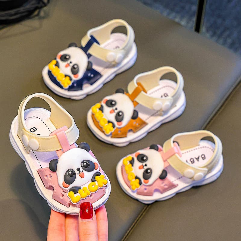 Children's baby sandals, summer toddler shoes, girls' sandals, princess soft bottom baby shoes, children's panda sandals