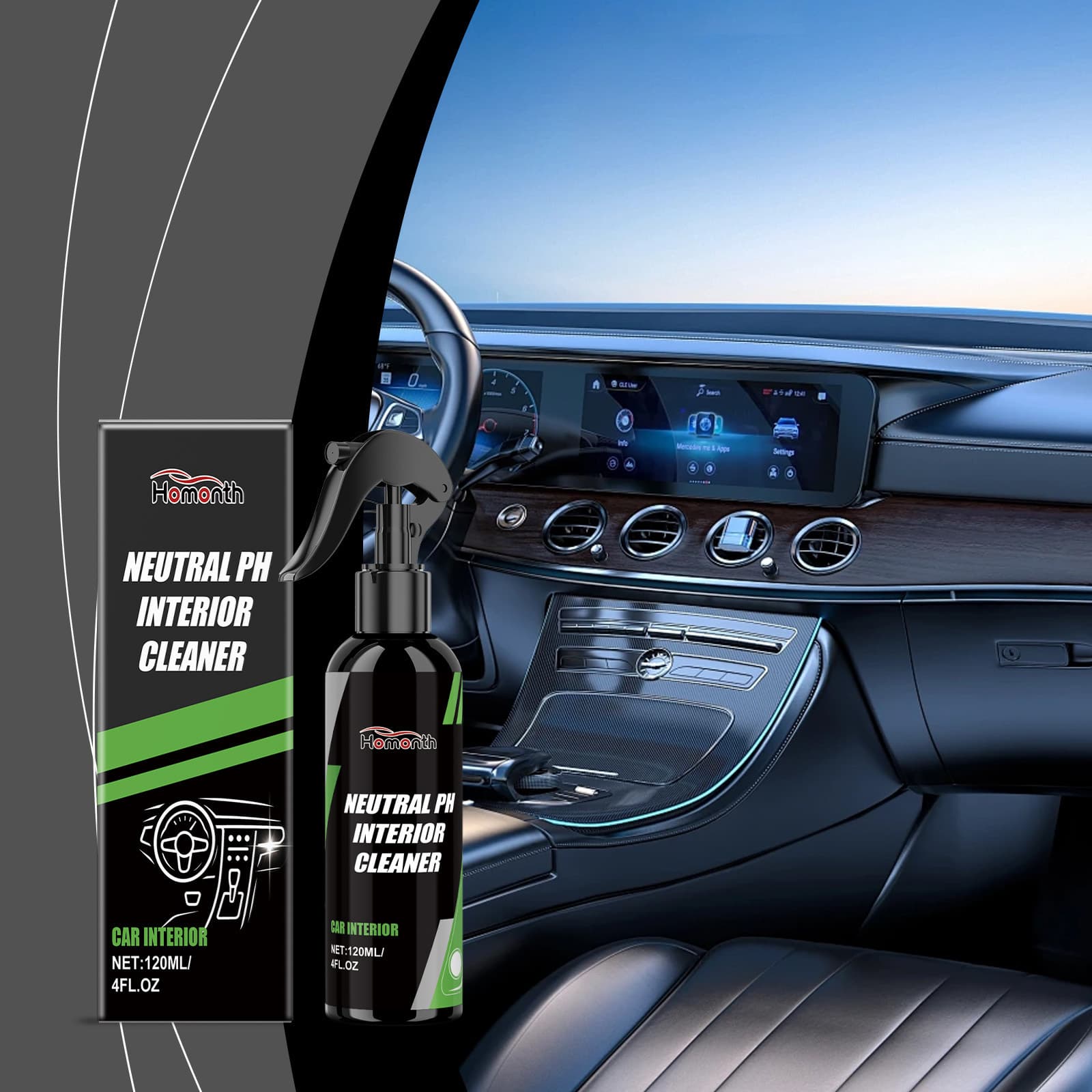 Homonth Car Interior Cleaner Car Interior Maintenance Decontamination Cleaning Oil Stains Shoe Print Cleaner