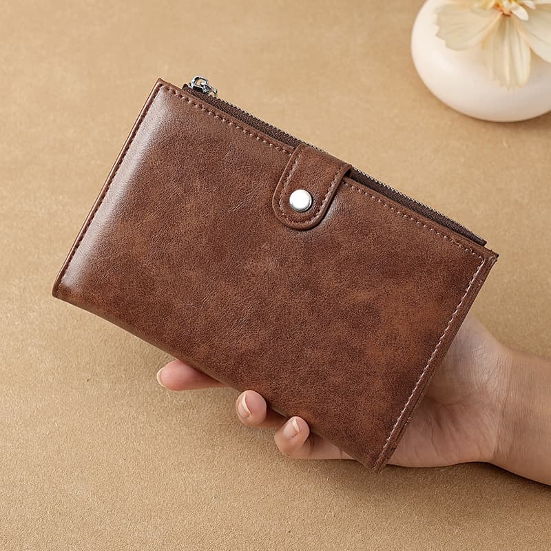 New style crazy horse leather leather texture long men's wallet multi-card slot RFID anti-degaussing card holder zipper wallet wallet