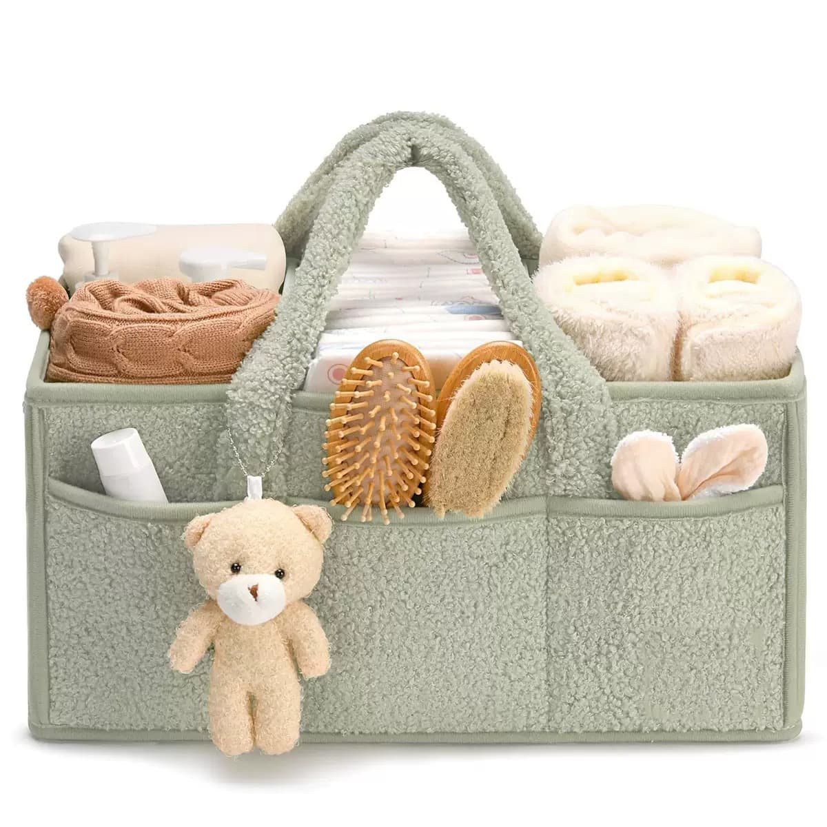 Amazon Best Selling Plush Baby Diaper Storage Bag Diaper Sheet Storage Bag Large Capacity Travel Mommy Bag