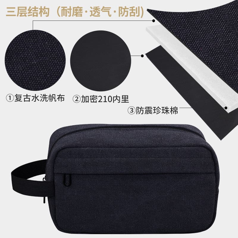 New Amazon Cross-border Simple Canvas Toiletry Bag Business Travel Portable Large Capacity Men's Cosmetic Bag